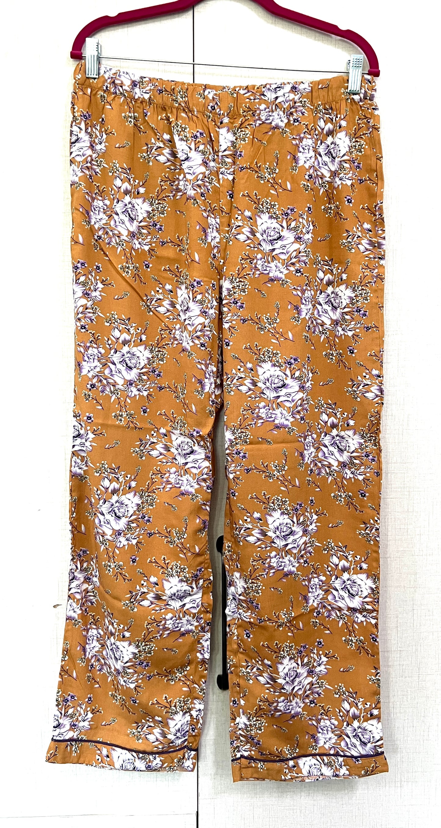 Women's 2-Piece Linen Night Suit โ Mustard Floral | Soft & Breathable Fabric