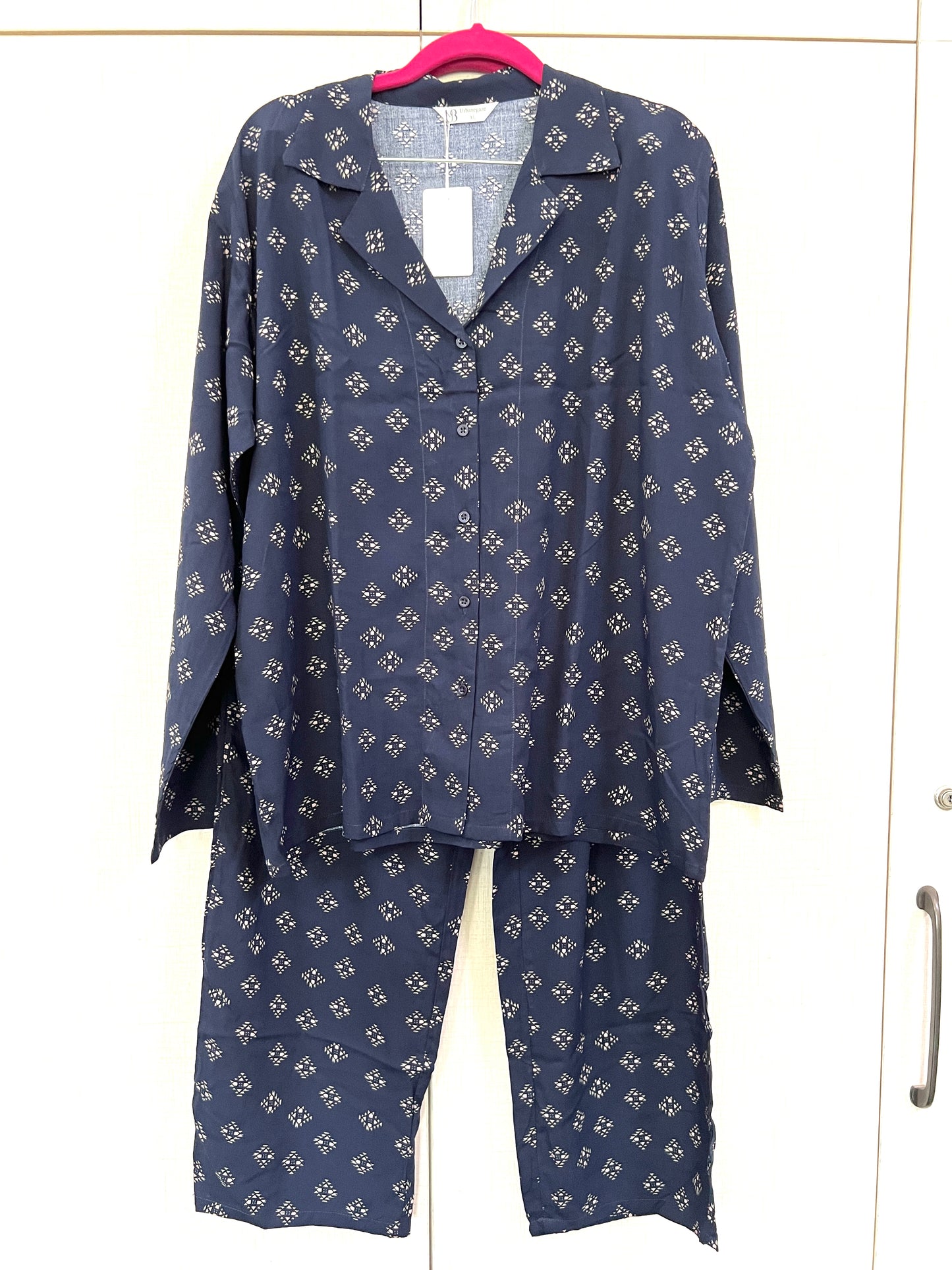 Women's 2-Piece Linen Night Suit โ Navy Colour | 100% Premium Linen