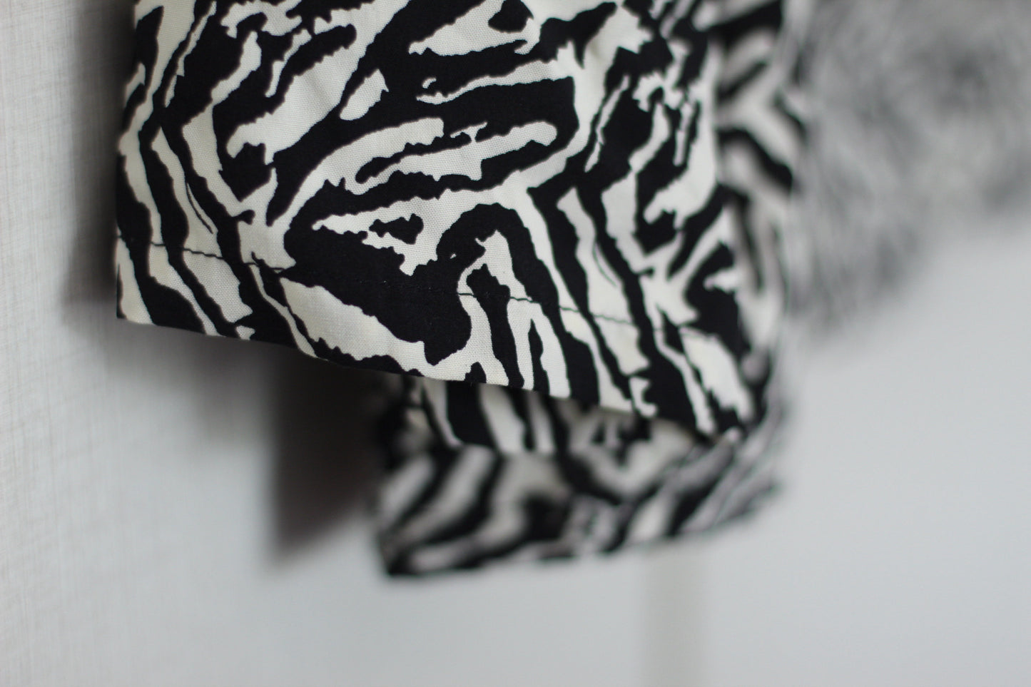 Women Night Suit 2 Piece Linen - Shirt and Trouser - Beautiful zebra patern of white and black