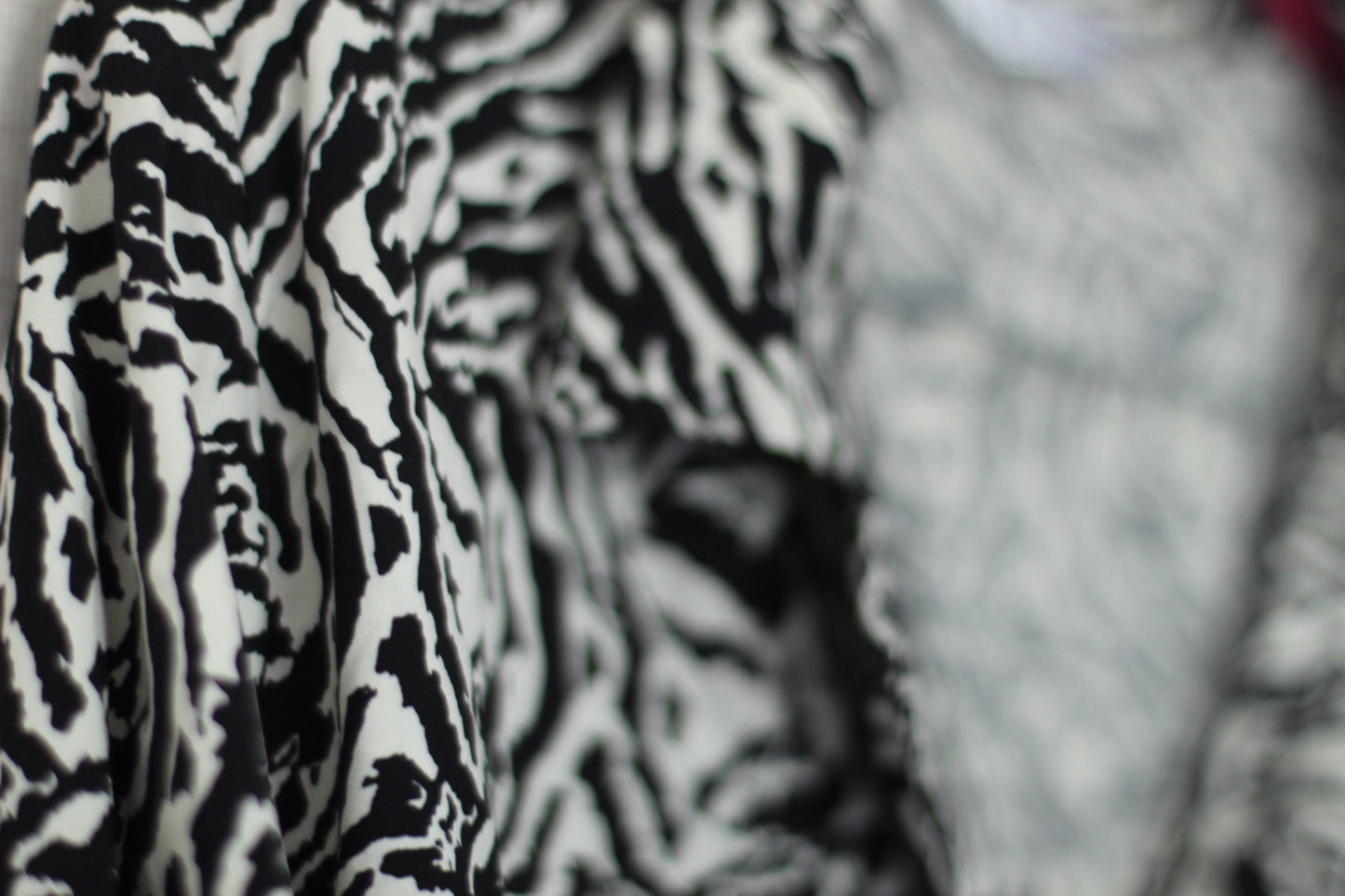 Women Night Suit 2 Piece Linen - Shirt and Trouser - Beautiful zebra patern of white and black